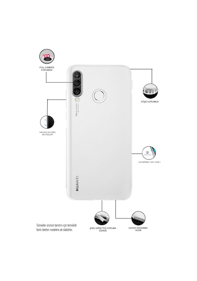 Huawei P Smart Z Kamera Korumalı Tıpalı Silikon Şeffaf Kılıf