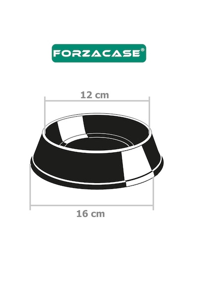 Forzacase 16 Cm 250 Ml Kediler Ve Köpekler İçin Taşınabilir Pratik Metal Mama Ve Su Kabı - Fc1174