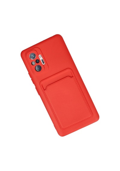 Redmi Note 10 Pro Kılıf Kelvin Kartvizitli Silikon - Kırmızı İtdark29969