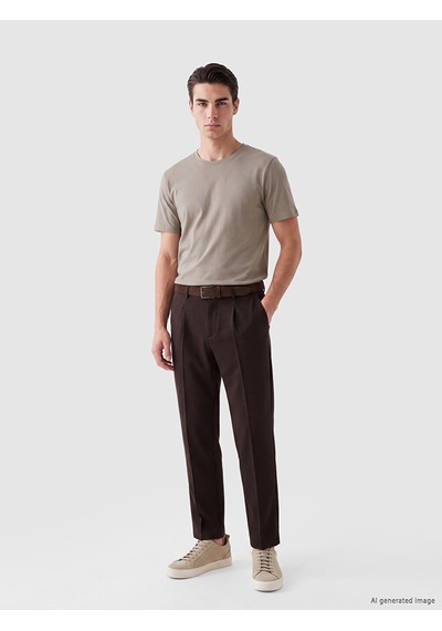 Lcwaıkıkı Classic Bej %100 Pamuk Regular Fit Basic Tişört
