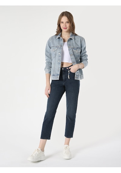 Colin's 891 Maya Slim Fit Orta Bel Daralan Paça Koyu Mavi Kadın Pantolon CL1063496_Q1.V1_DN42504