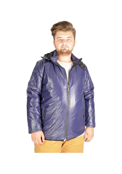Mode Xl Büyük Beden Erkek Mont Kapüşon Basic 21034 Lacivert 001