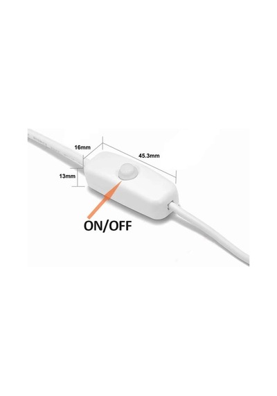 Anahtarlı Usb Kablo 1 Metre Beyaz 5v Besleme Usb Switch Kablo Aç Kapa Anahtar Led Lamba Fan Kamera Güç Kablosu Diy