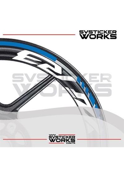 Yamaha Yzf-r3 Yazılı Jant Sticker Dış Ve İç Set Sticker Jant Şeridi Mavi 36675735