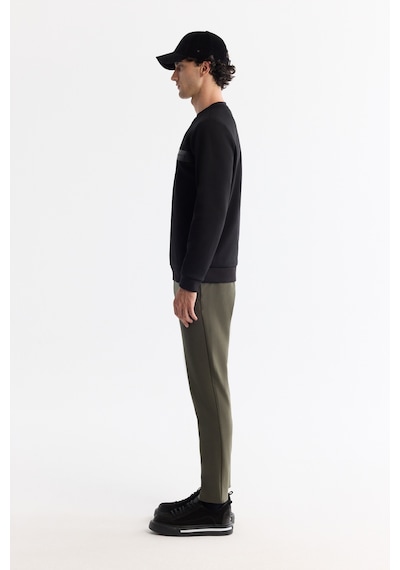 Avva Erkek Siyahbisiklet Yaka Pamuklu Baskılı Elastan Regular Fit Sweatshirt A42y1260 Siyah