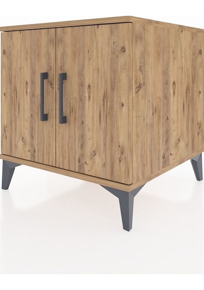 Kronos Komodin 2 Raflı 2 Kapaklı 60x59x64 Çam-çam Çam