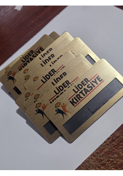 Yaka Kartı Metal 10 Lu Kişite Özel Logo Baskılı Düz