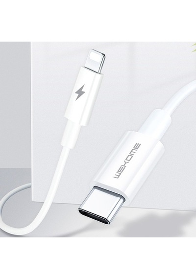 Wekome Type-C To Apple iPhone Uyumlu Pd 20W Hızlı Şarj Kablosu 1.2M (212354649)-Beyaz