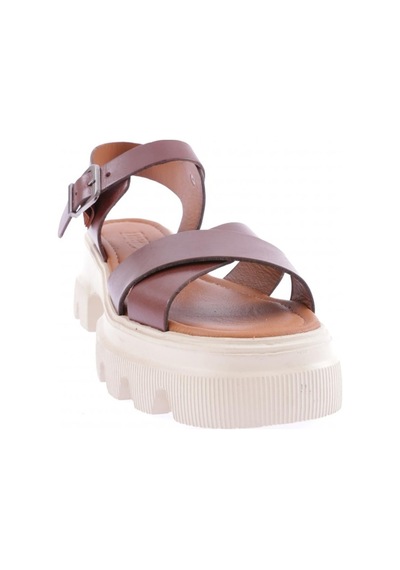 Dgn 144 Kadin Kalin Taban Çapraz Bantli Sandalet 144-207-R0685 Kahverengi