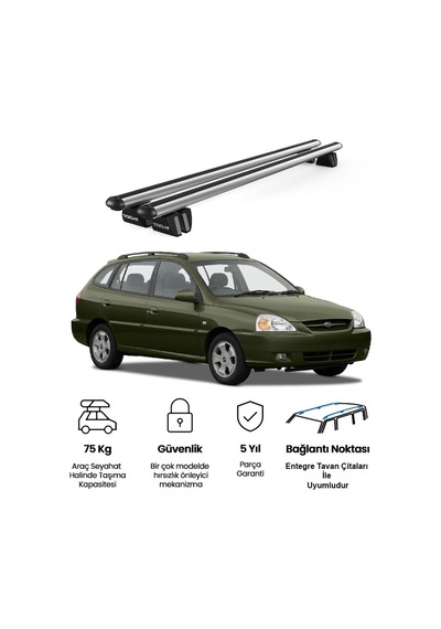 Pençe Kia Rio Sw 2000-2005 Uyumlu Gri Ara Atkı 109cm Port Bagaj Tavan Barı
