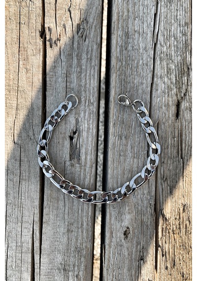 Unisex Aralıklı Figaro Silver Çelik Bileklik Çok Renkli
