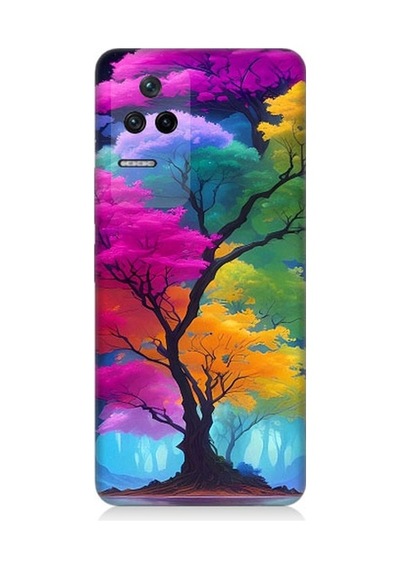 Xiaomi Poco F4 Uyumlu Renkli Hayat Ağacı Desenli Silikon Kılıf
