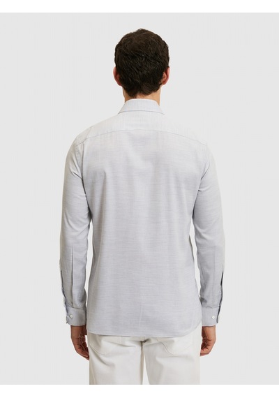 Cacharel Gri Slim Fit Pamuk Karışımlı Gömlek