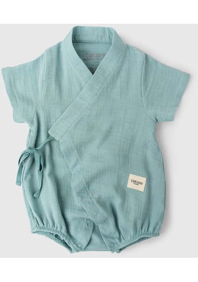Totzee Müslin Kısa Kimono Tulum Camgöbeği Turkuaz