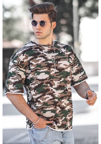 Madmext Bej Erkek Tişört 4983-Bej