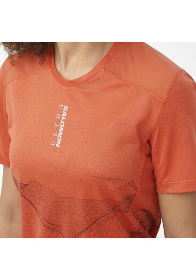 Salomon S/lab Ultra Kadın Koşu Tişört Burnt Sıenna Lc2485500 Kırmızı
