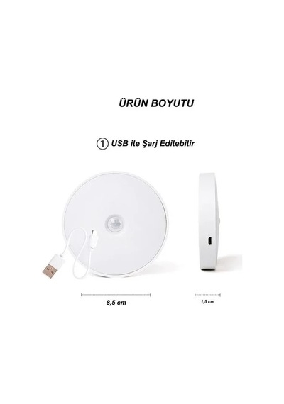 Şarjlı Sensörlü Gece Led Lambası Egonex Açık Lacivert