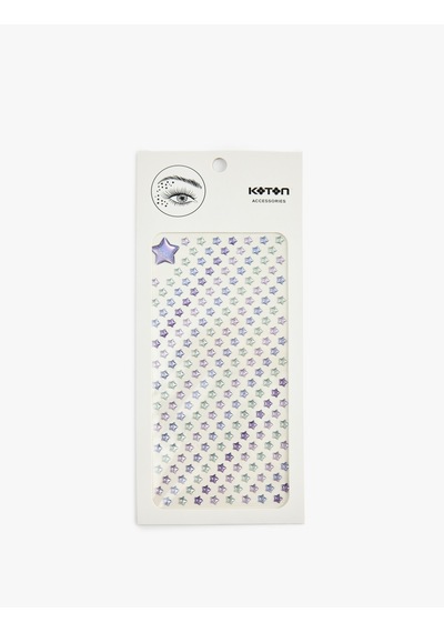 Koton Yıldız Desenli Taşlı Sticker Seti Mor 7wak70102aa