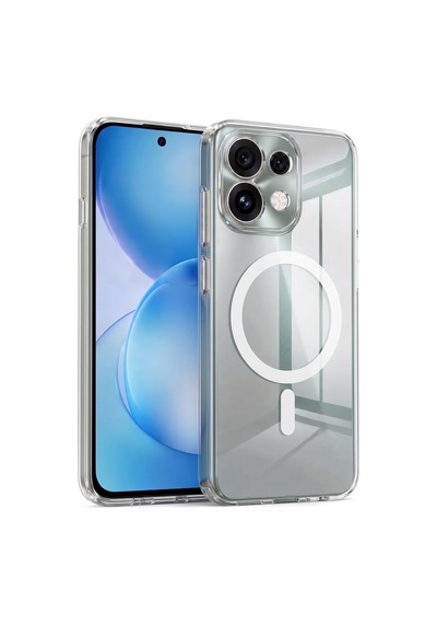 Caseonn Oppo Reno16 F 5g Kılıf Magsafe Özellikli Sararmaz Kristal Sert Kapak Şeffaf
