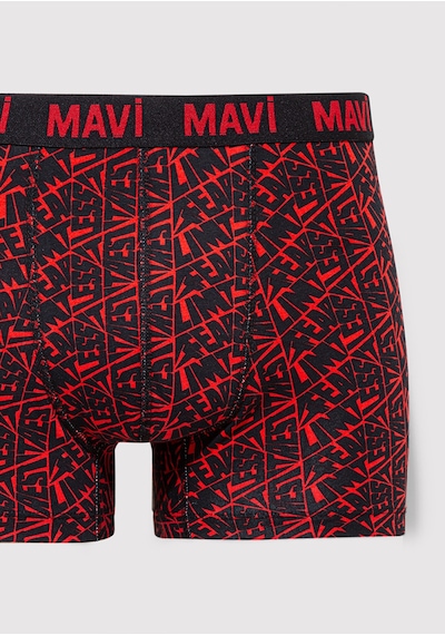 Mavi - Kırmızı Baskılı Boxer 0911849-25111 Kırmızı