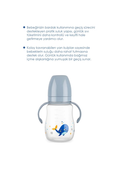 Babyjem Damlatmayan Suluk Alıştırma Bardağı 250 ml Gri