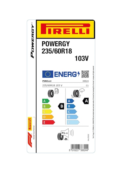 Pirelli 235/60R18 103V Powergy Yaz Lastiği 2024