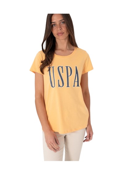 U.S. Polo Assn. Kadın Marka Yazılı T-shirt Kavun
