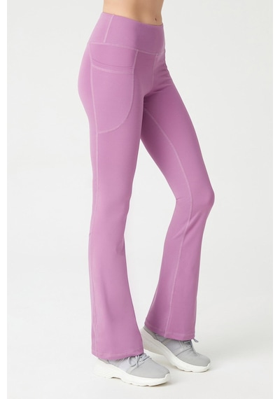 Los Ojos Kadın Lavanta Yüksek Bel Toparlayıcı Çift Cepli Ispanyol Paça Tayt Bootcut Lavanta Lavanta