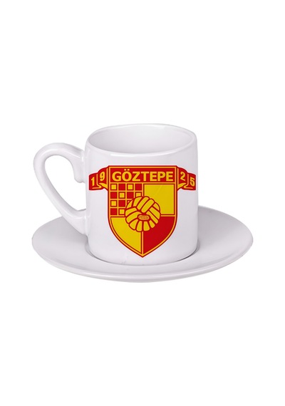 Göztepe Spor Türk Kahvesi Fincanı Beyaz
