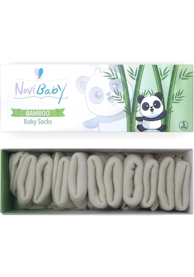 Novibaby 5'li Bambu Yenidoğan Bebek Çorabı I Ecru I 0-6 ay Ekru