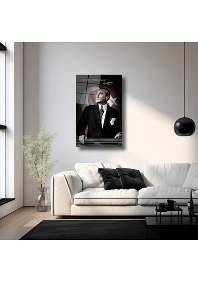 Atatürk - Ne Mutlu Türküm Diyene - Cam Tablo - Deg0286