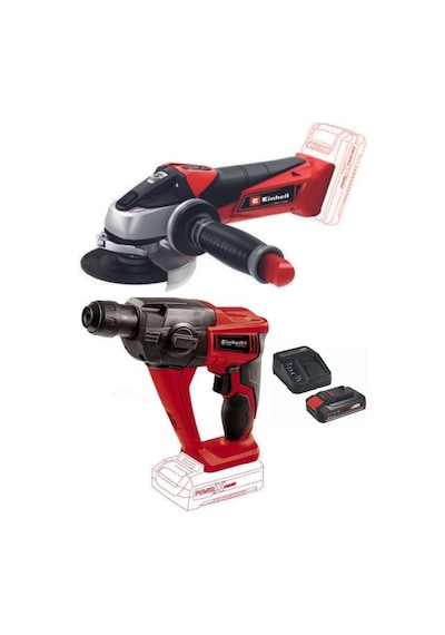 Einhell TE-HD 18'li Akülü Vidalama Delme TE-AG 18/115 Akülü Avuç Taşlama 1 x 2.5ah Starter Kit Set