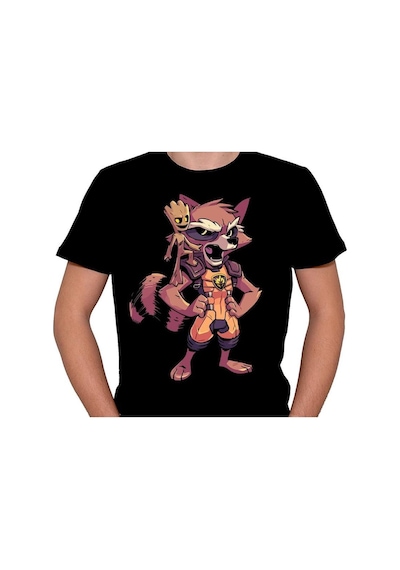 Groot Rocket Rakun Galaksinin Koruyucaları Tişört Unisex T-shirt 001