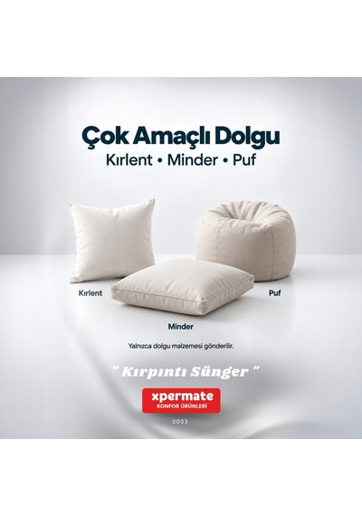 Kırpıntı Sünger Dolgu Malzemesi Beyaz Sünger Parçacıkları Elyaf Kırpık Sünger Dolgu Lateks 1 Kg
