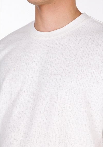 Colin's Colins Comfort Fit Yuvarlak Yaka Jakarlı Erkek Beyaz Kısa Kol Tişört Cl1074855 Q1.v2 Wht Beyaz
