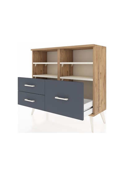 Arges Şifonyer 4 Raflı 3 Çekmeceli 88x30x80 Çam-aytaşı/antrasit Aytaşı/antrasit Arges Şifonyer 4 Raflı 3 Çekmeceli 88x30x80 Çam-aytaşı/antrasit Aytaşı/antrasit