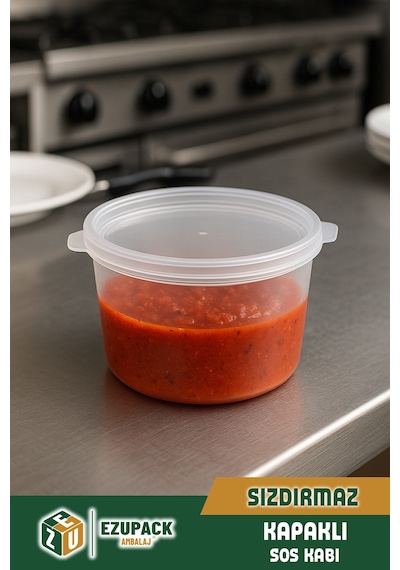 50 Adet Sızdırmaz 120 Ml Mini Saklama Kabı Sosluk Buzluk Kabı, Et Suyu, Kemik Suyu, Sos Kabı Mutfak Diğer