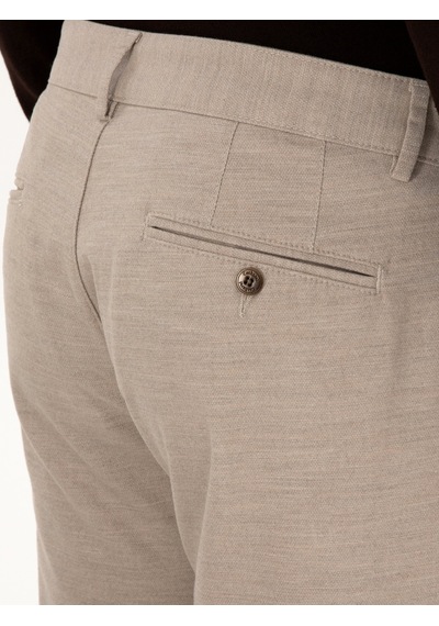 Cacharel Bej Slim Fit Pamuk Karışımlı Armürlü Kanvas Pantolon