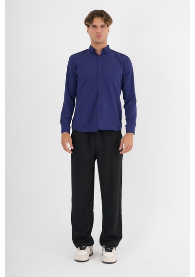Redline Flex Slim Fit Yumuşak Kolay Ütü Nefes Alan Erkek Gömlek Mavi