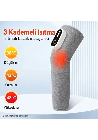 Teknokalite Isıtmalı Hava Kompresyonlu Bacak Masaj Aleti Gri, Tekli