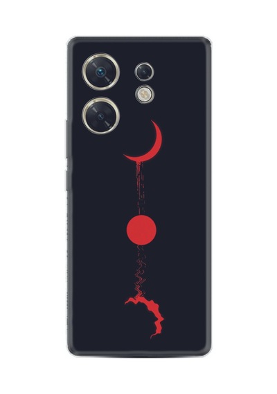 Infınıx Zero 30 4g Kılıf Silikon Desen Özel Seri Red Moon 1710