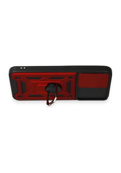 Ilkeshop Newface Samsung Galaxy Uyumlu A34 5g Kılıf Pars Lens Yüzüklü Silikon - Kırmızı