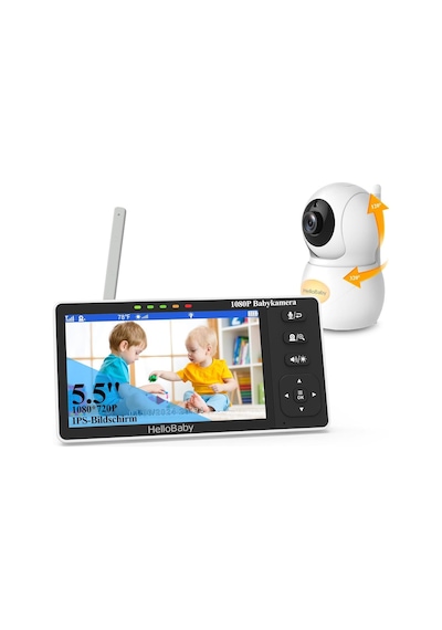 Hellobaby Bebek Kamerası, 5.5 Ekran, 720p Hd, Eco Mod, 320 Dönebilen Kamera Kamera Sistemi