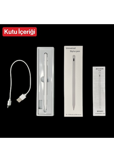 Apple Uyumlu iOS Android Windows İle Tablet Telefon iPad Yazı Çizim Kalemi + Yedek Uç