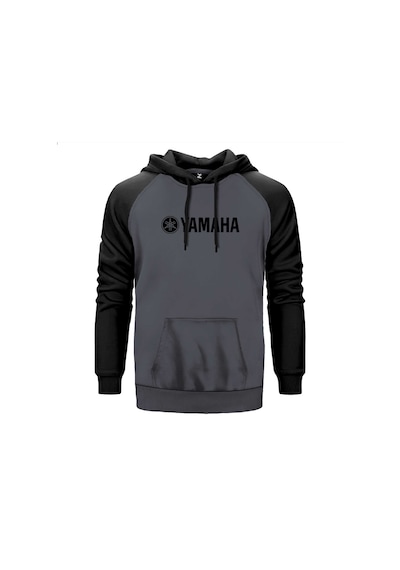 Ymh Logotext Gri Renk Reglan Kol Sweatshirt Gri
