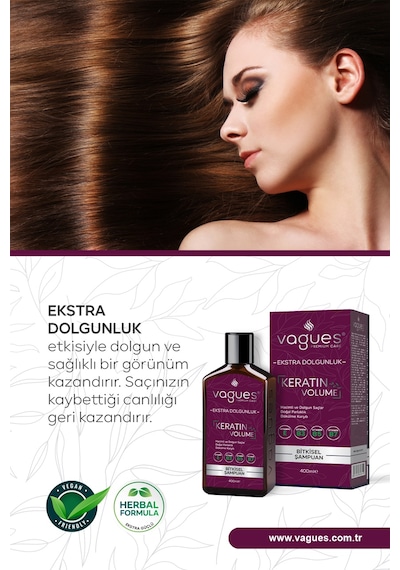 Keratin Volume Ekstra Dolgun Hacimli Saçlar, Dökülme Karşıtı Hızlı Uzama Etkili Bitkisel Şampuan Tüm Saç Tipleri Keratin Volume Ekstra Dolgun Hacimli Saçlar, Dökülme Karşıtı Hızlı Uzama Etkili Bitkisel Şampuan Tüm Saç Tipleri