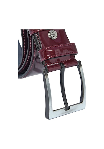 Süzer Deri 4 Cm. Klasik Suni Deri Rugan Kemer Bordo Bordo