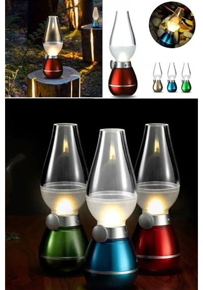 Retro Gaz Lambası Tasarımlı Led Lamba Çok Renkli