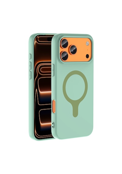 Apple iPhone Uyumlu 17 Pro Kılıf M-safe Şarj Özellikli Zore Aris Silikon Kapak Turkuaz