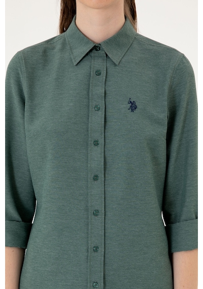 U.S. Polo Assn. Kadın Koyu Yeşil Uzun Kollu Basic Gömlek 50316711-VR079 U.S. Polo Assn. Kadın Koyu Yeşil Uzun Kollu Basic Gömlek 50316711-VR079